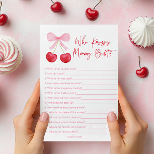 Pink Bow Cherry Who Knows Mommy Best Game