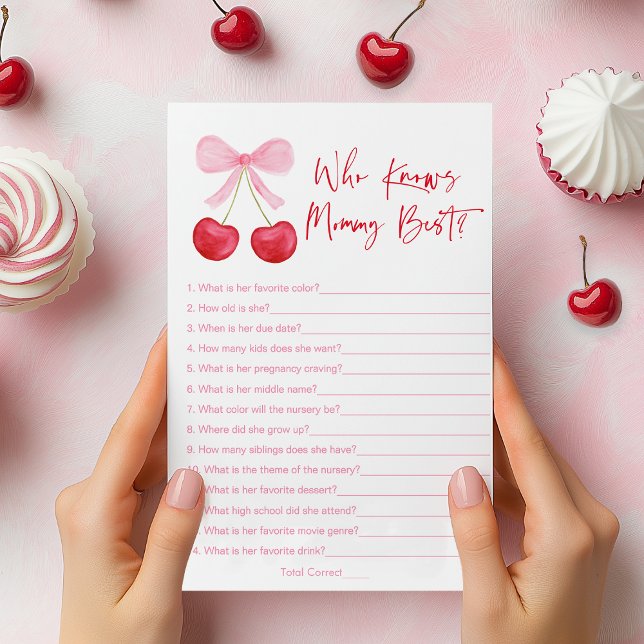Pink Bow Cherry Who Knows Mommy Best Game (Creator Uploaded)