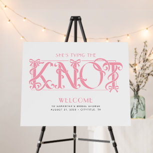 Pink Bow Chic Bridal Shower Welcome Sign