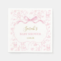 Pink Bow Chinoiserie Baby Shower Girl