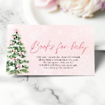 Pink Bow Christmas Tree Books for Baby Baby Shower Enclosure Card<br><div class="desc">The Pink Bows Christmas Tree Books for Baby Baby Shower card features a sweet and festive design with delicate pink bows and a charming Christmas tree, inviting guests to bring a special book for the baby. This card adds a cozy holiday touch to a baby girl’s shower, blending seasonal warmth...</div>