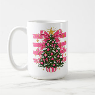 Pink Bow Christmas Tree Cozy Christmas Coffee Mug