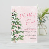 Pink Bow Christmas Tree Oh What Fun Baby Shower