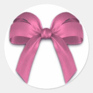 Pink Bow Classic Round Sticker