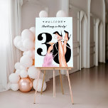 Pink Bow & Cocktails Coquette Modern 30th Birthday Foam Board<br><div class="desc">Pink Bow & Cocktails Coquette Modern 30th Birthday Foam Board

You can change skin color by clicking Personalize - Edit using Design Tool and Hide/Unhide the layers
You can personalize for ANY change</div>