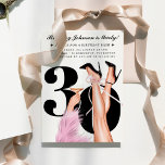 Pink Bow & Cocktails Coquette Modern 30th Birthday Invitation<br><div class="desc">Pink Bow & Cocktails Coquette Modern 30th Birthday Invitation

You can change skin color by clicking Personalize - Edit using Design Tool and Hide/Unhide the layers
You can personalize for ANY change</div>