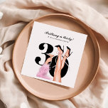 Pink Bow & Cocktails Coquette Modern 30th Birthday Napkins<br><div class="desc">Pink Bow & Cocktails Coquette Modern 30th Birthday Napkins

You can change skin color by clicking Personalize - Edit using Design Tool and Hide/Unhide the layers
You can personalize for ANY change</div>