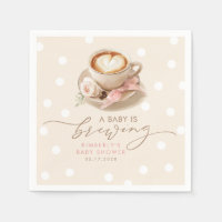 Pink Bow Coffee Baby Is Brewing Girl Baby Shower