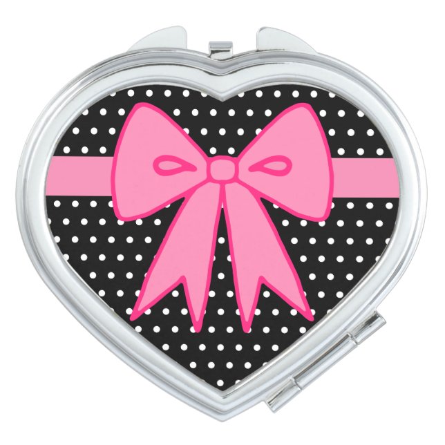 Pink Bow Compact Mirror  (Front)