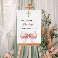 Pink bow Confirmation welcome