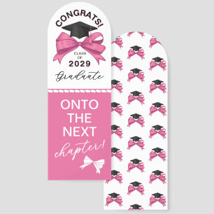Pink Bow Congrats Graduate Onto Next Chapter Bookmarks