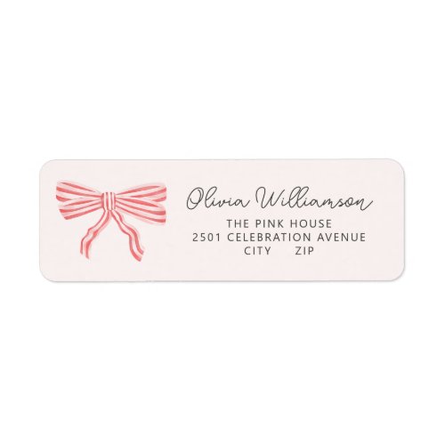 Pink Bow Coquette aesthetic Label