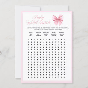 Pink Bow Coquette Baby Shower - Editable Name, 5x7 Invitation