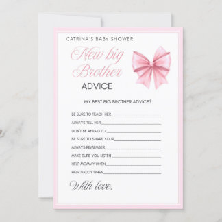 Pink Bow Coquette Baby Shower - Editable Name, 5x7 Invitation