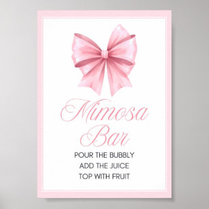 Pink Bow Coquette Baby Shower Sign