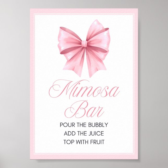 Pink Bow Coquette Baby Shower Sign (Front)