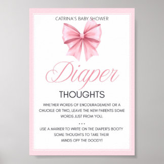 Pink Bow Coquette Baby Shower Sign