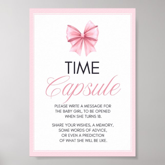 Pink Bow Coquette Baby Shower Sign (Front)