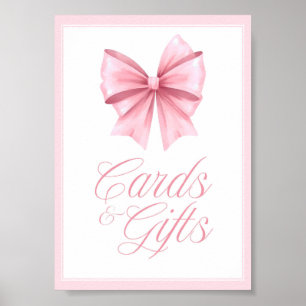 Pink Bow Coquette Baby Shower Sign