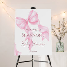 Pink Bow Coquette Baby Shower Welcome Foam Board