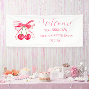 Pink Bow Coquette Bachelorette Party Banner