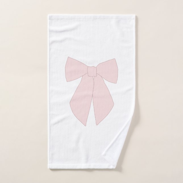 Pink Bow Coquette Bath Towel Set (Hand Towel)