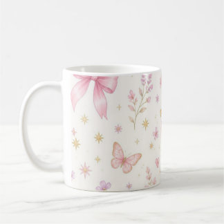 * Pink Bow Coquette Birthday Candle for Girls Coffee Mug