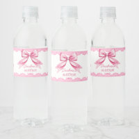 Pink bow coquette birthday party printed