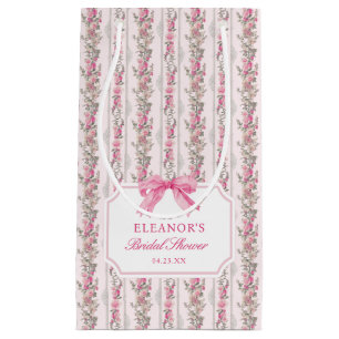 Pink Bow Coquette Bridal Shower Small Gift Bag