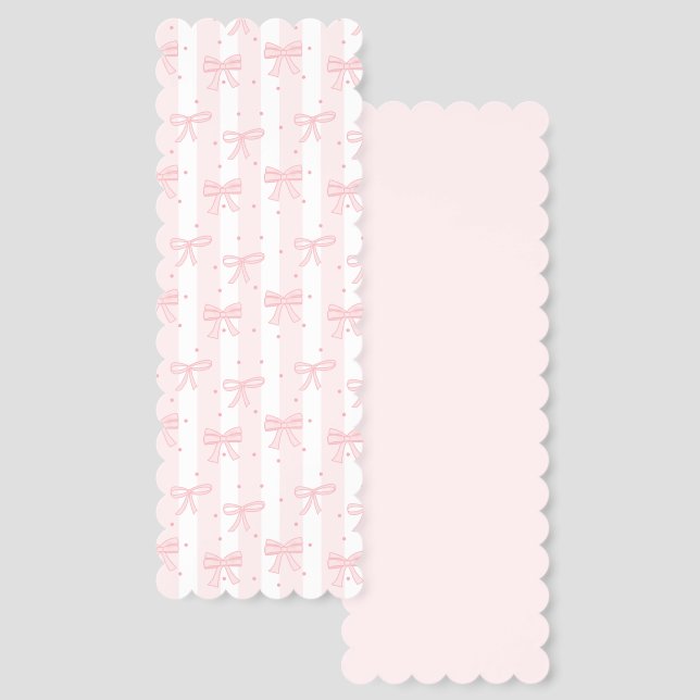 Pink Bow Coquette Cute Preppy Girl Aesthetic Bookmarks (Front & Back)