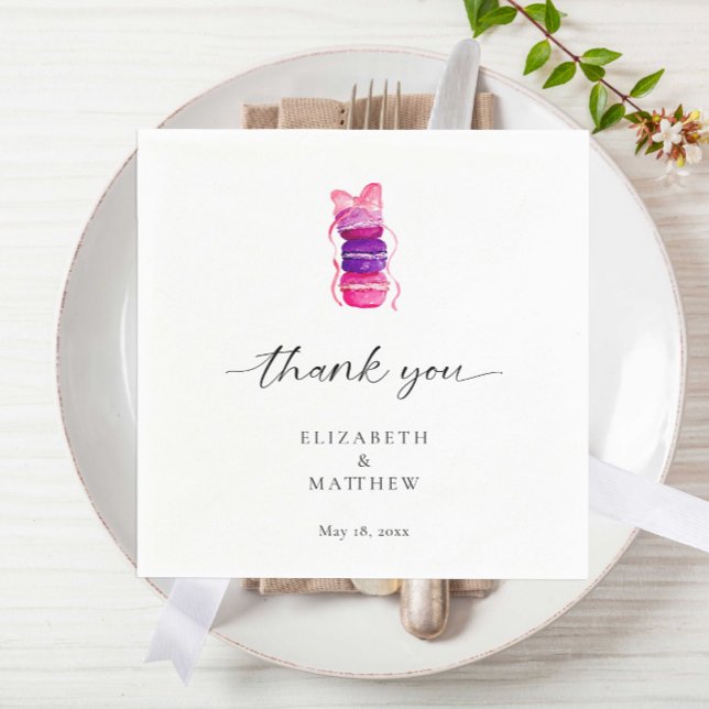 Pink Bow Coquette Elegant Macaron Wedding Napkins (Creator Uploaded)