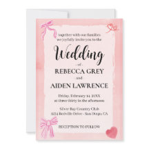 Pink Bow Coquette Elegant Modern Elegant Wedding