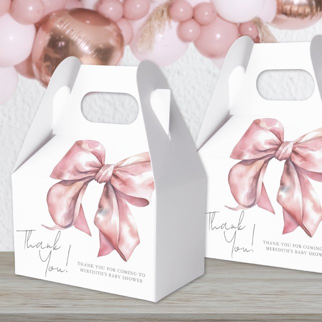 Pink Bow Coquette Girl Baby Shower Favor Boxes (Pink Bow Coquette Girl Baby Shower Favor Boxes)