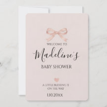 Pink Bow Coquette Girl Baby Shower