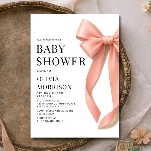 Pink Bow  Coquette Girl Baby Shower