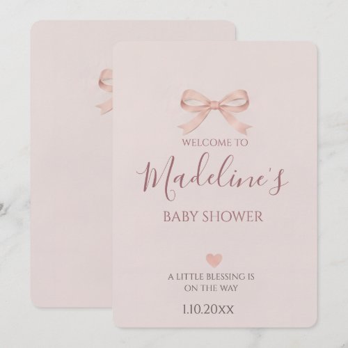 Pink Bow Coquette Girl Baby Shower Invitation