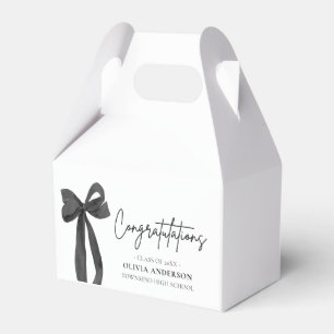 Pink Bow Coquette Graduation Congratulation Favor Boxes