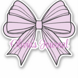 Pink Bow Coquette Journal Bookplate Sticker