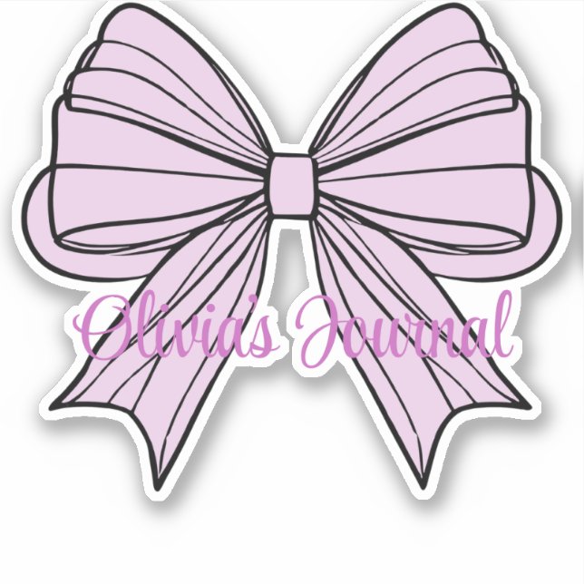 Pink Bow Coquette Journal Bookplate Sticker (Front)
