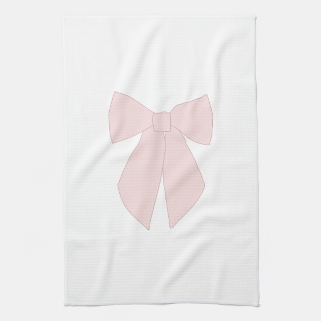 Pink Bow Coquette Kitchen Towel (Vertical)