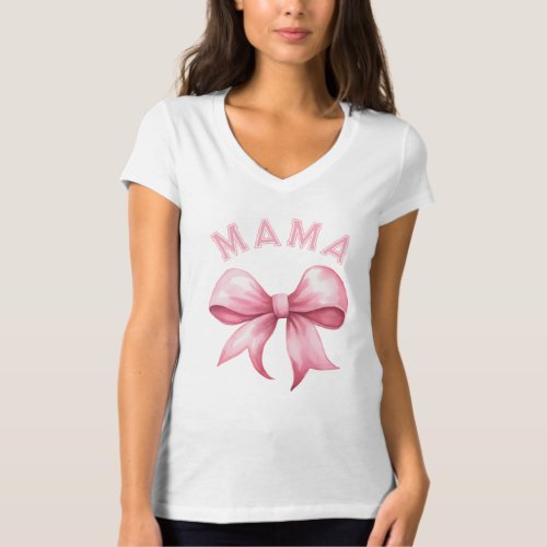 Pink Bow Coquette MAMA T_Shirt