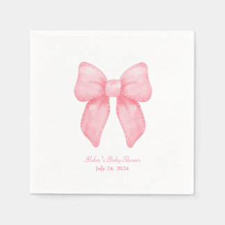 Pink Bow Coquette Personalized Name Napkin