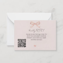 Pink Bow Coquette QR Code RSVP