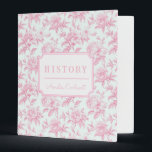 Pink Bow Coquette Roses | School Subject 3 Ring Binder<br><div class="desc">This design features a very chic pink rose patterned background with a coordinating pink border. You can personalize with your school subject on the spine and the cover and you can also add a name.</div>