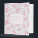 Pink Bow Coquette Roses | School Subject 3 Ring Binder<br><div class="desc">This design features a very chic pink rose patterned background with a coordinating pink border. You can personalize with your school subject on the spine and the cover and you can also add a name.</div>