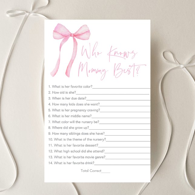 Pink Bow Coquette Who Knows Mommy Best Game (Creator Uploaded)