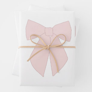 Pink Bow Coquette Wrapping Paper Sheets