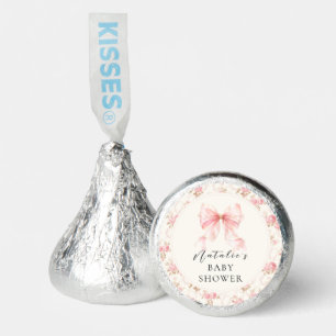 Pink Bow Cottage Floral Baby Shower Candy Favor