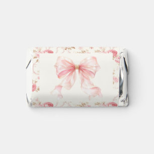 Pink Bow Cottage Floral Baby Shower Candy Hershey's Miniatures