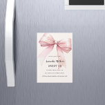 Pink bow cream elegant SWEET 16 luxury Magnetic Invitation<br><div class="desc">A soft beige,  cream colored background,  decorated with a pink large bow. Personalize and add a name and party details.</div>